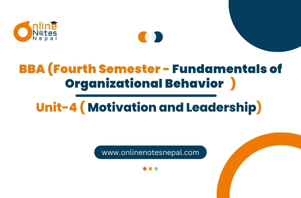 Unit IV: Motivation and Leadership